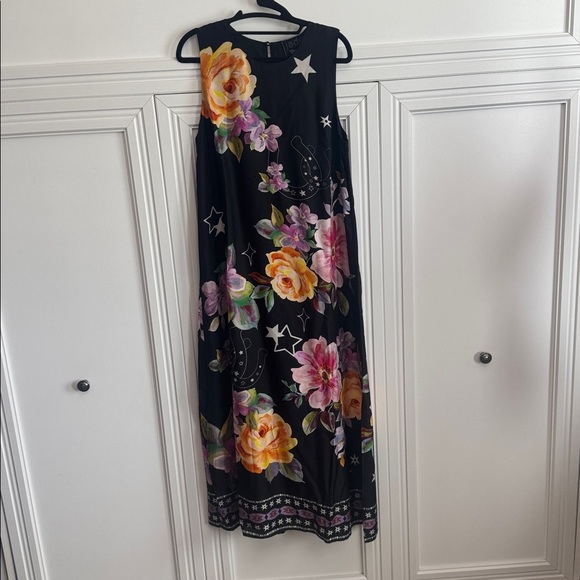 Johnny Was Black Maxi Dress with Floral Design - Picture 4 of 6